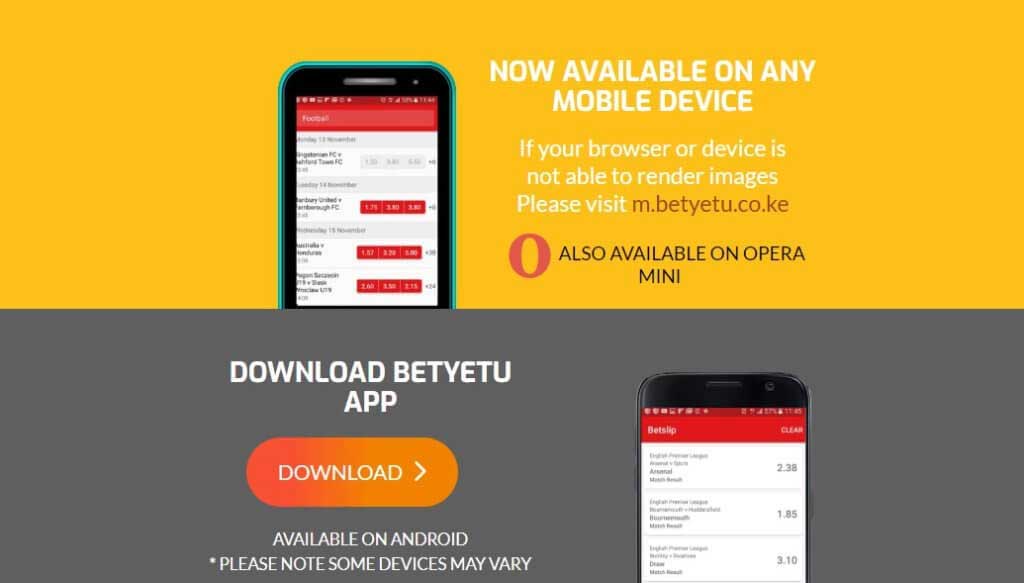 Betyetu mobile app